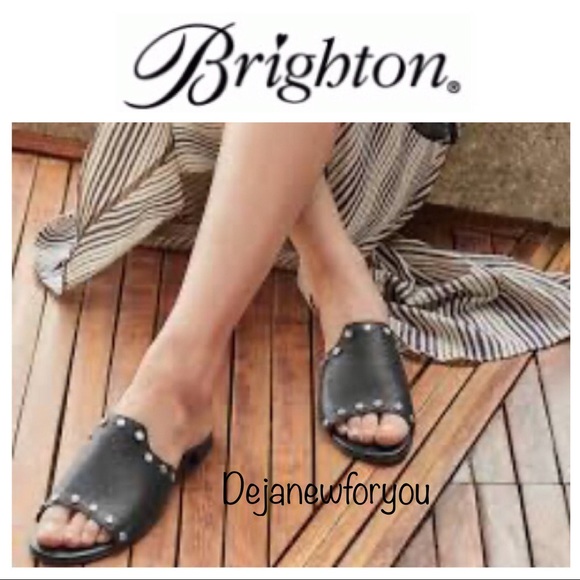 Brighton Shoes - BRIGHTON NIGHT STUDDED SANDALS BLACK